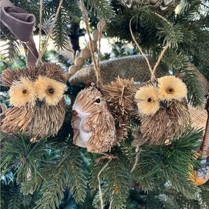 🌿🎄Christmas Owl and Squirrel Ornaments